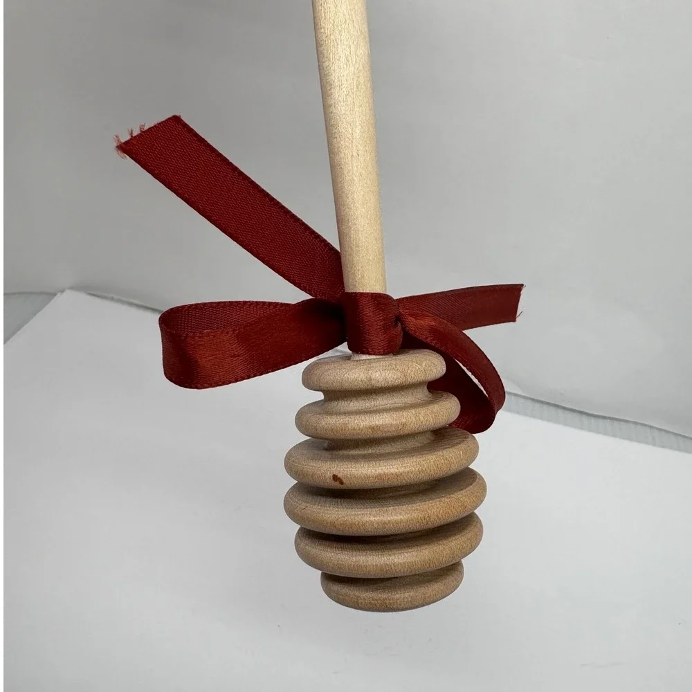 Honey Dipper Wood Server With Ribbon‎ Farmhouse Kitchen Decor Housewarming Gift